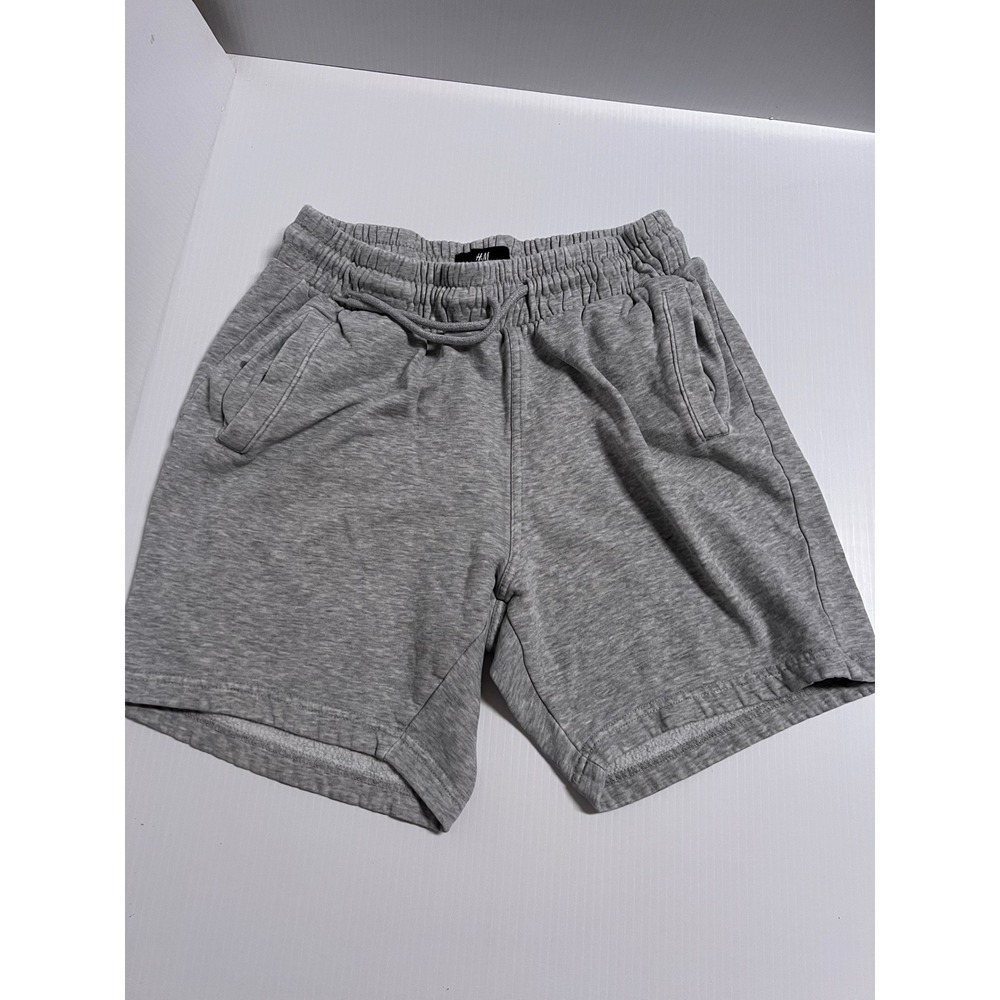 HM Mens Regular Fit Sweat Shorts Heather Gray Elastic Waist Size Medium